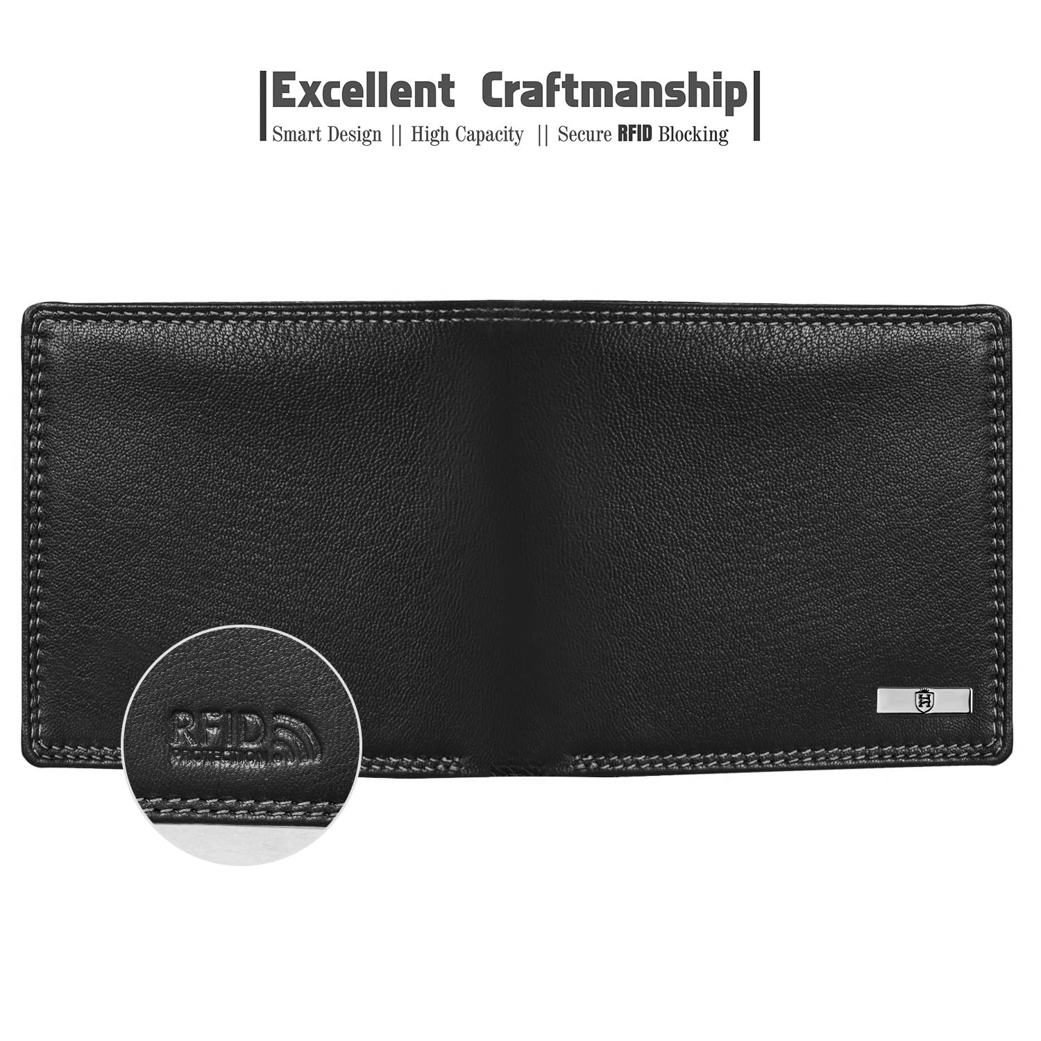 HORNBULL Stella Mens Black Purse | Stylist Mens Wallet with RFID Blocking | Wallet Men Brown Genuine Leather Gift Set
