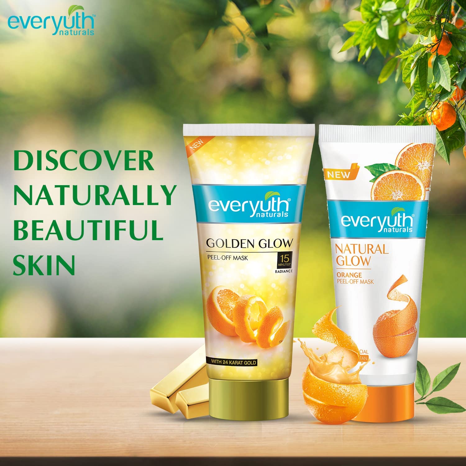 Everyuth Natural Advanced Golden Glow Peel Off Mask for Instant Glow Skin, 100 gm