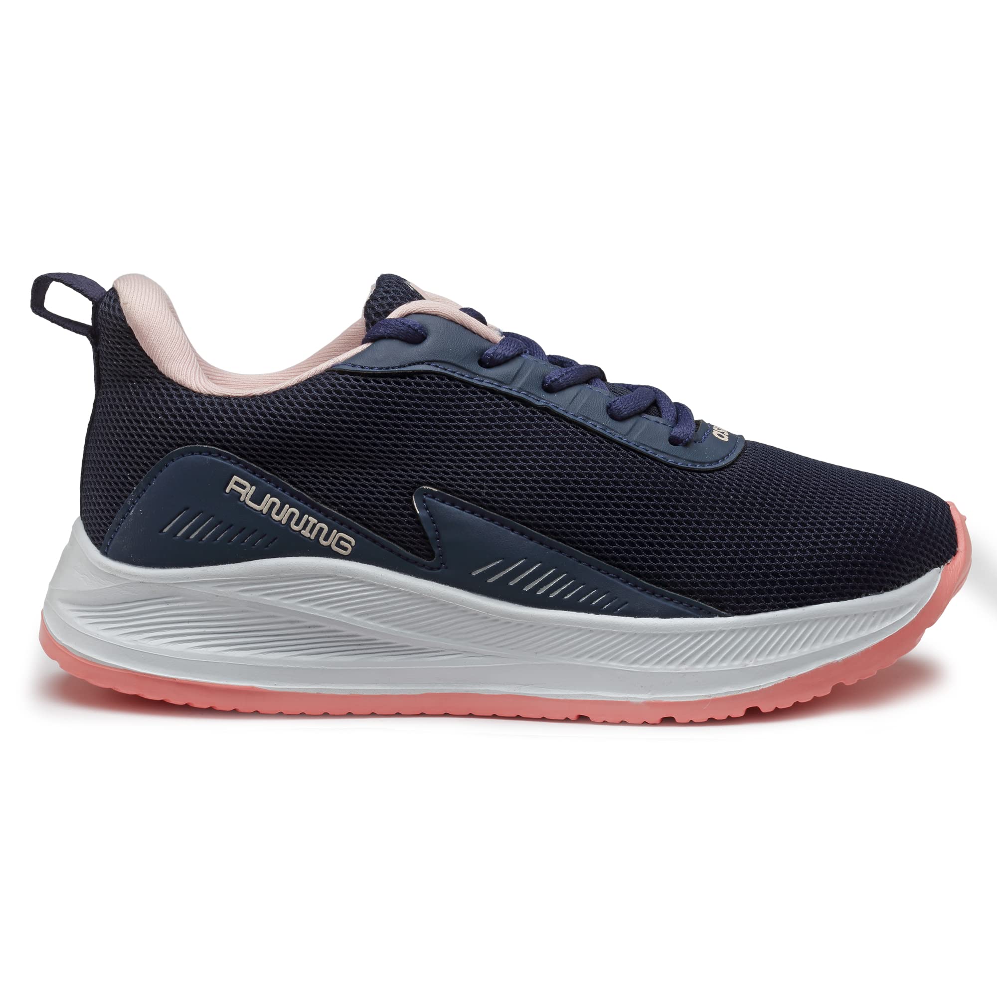 ASIAN FIREFLY-09 Max Cushion Technology Lightweight Eva Sole with Memory Foam Insole Casual & Sports Sneaker Shoes for Women & Girls Navy Pink, 4 UK