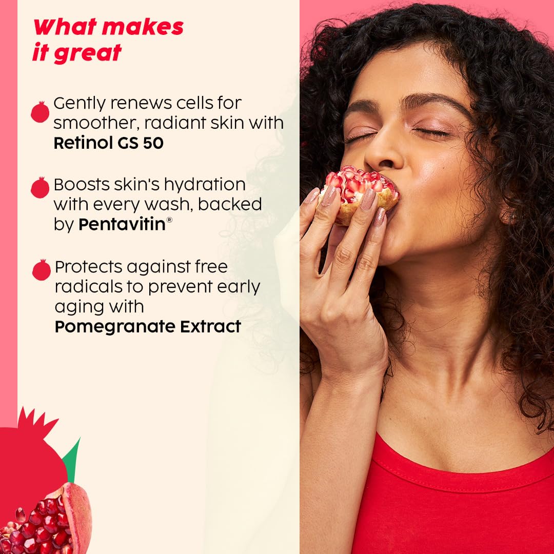 PLIX- THE PLANT FIX Pomegranate Youth Renewal Juicy Face Wash Cleanser | Youthful Glow | Hydration | Smooth & Soft Texture | Retinol GS 50 | Pentavitin | Safe for Daily Use | For Men & Women