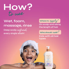 Tikitoro Kids Conditioning Shampoo for 4-10 years | pH 5.5 & Allergen-Free | Moringa, Rice Protein, Sacred Lotus Extract | No Parabens or Sulfates | 100% Vegan (300ml x 1)