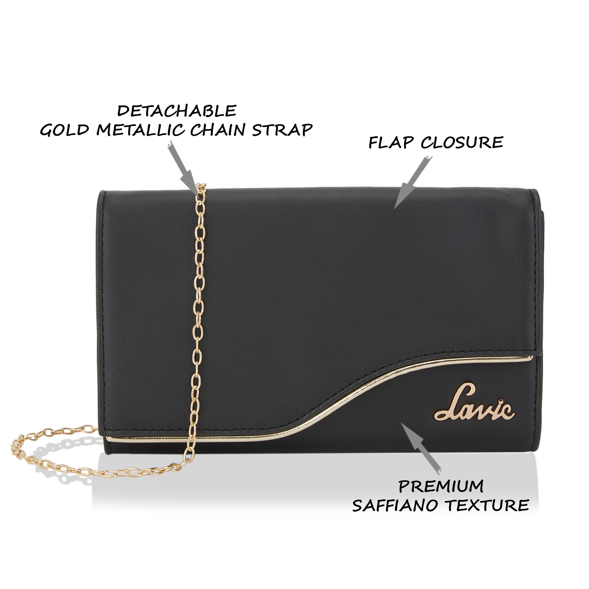 Lavie Women's Curve Ava Envelope Clutch | Ladies Purse Handbag
