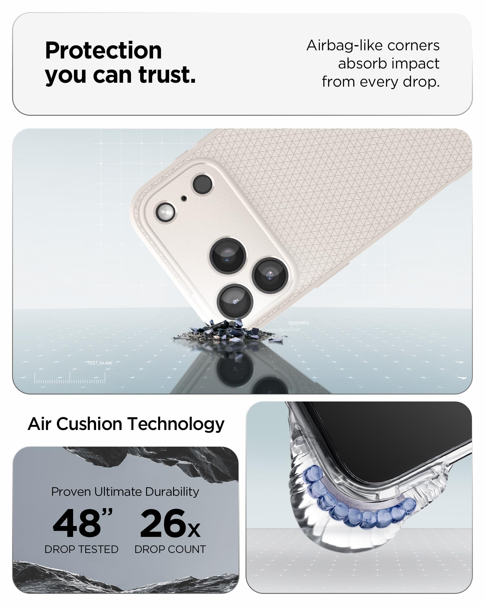 Spigen Liquid Air Back Cover Case for iPhone, Durable Protection, Air Cushion Technology - TPU | Matte Black