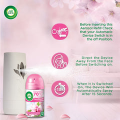 Air Wick Freshmatic Autospray Refill, Cherry Blossom, Eliminates Bad Odour like Cat Litter Smell, 250 ml