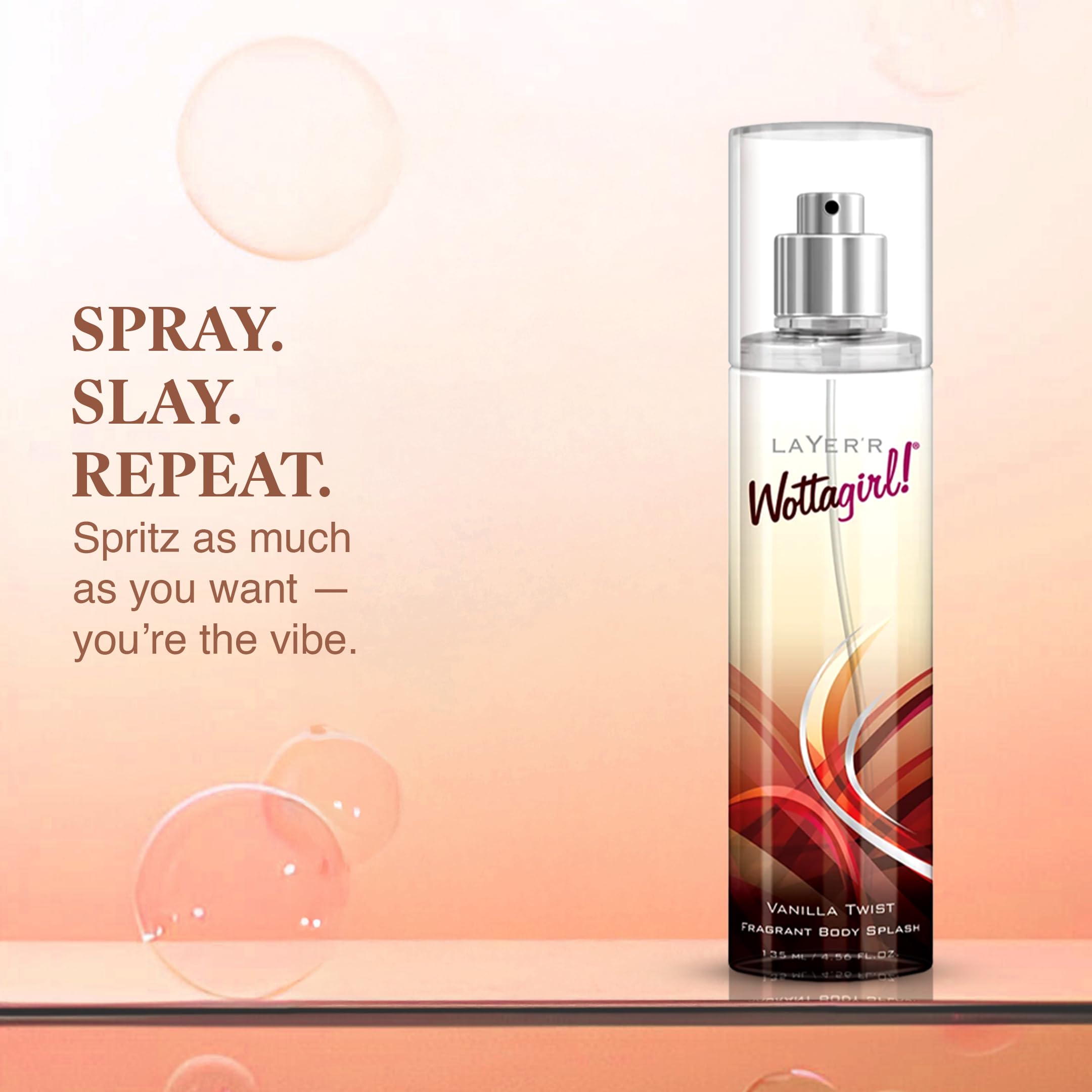 Layer'r Wottagirl Vanilla Twist Body Splash for Women, 135ml
