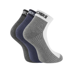 Skechers Cotton 3Pk Mens Half Terry Ankle Length Socks-S20072Id-Wbkb, Assorted
