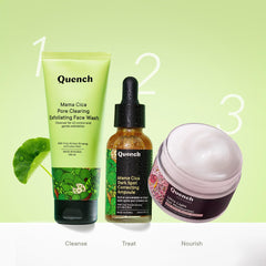 QUENCH BOTANICS Pore Clearing Exfoliating Face Wash with Cica & Kaolin Clay|Oily Skin Cleanser|Non-Drying|Gently Cleanses Makeup|For Clear, Spotless Skin| Made in Korea (100Ml)