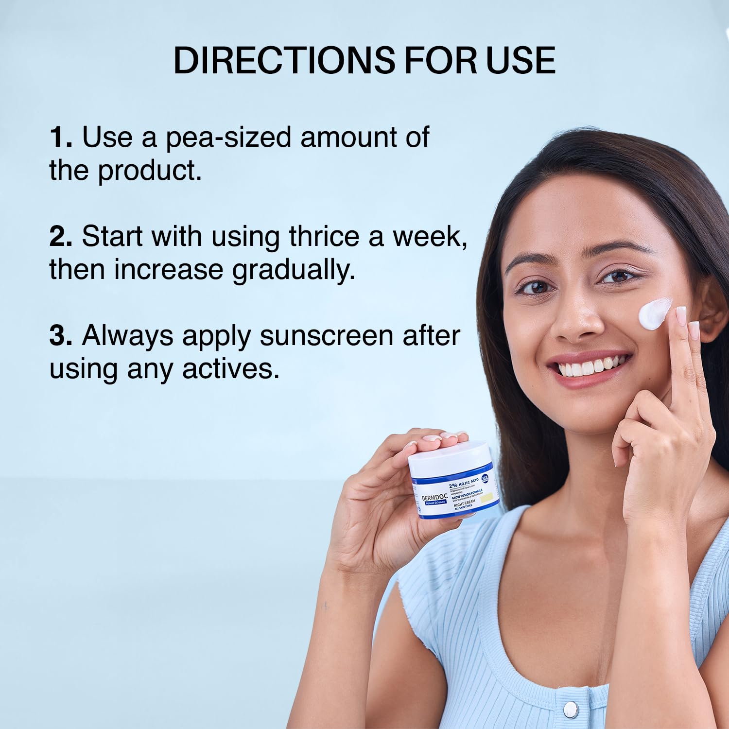 DERMDOC 2% Kojic Acid Glow Fusion Formula Night Cream, 50g | Niacinamide & Alpha Arbutin | Skin Brightening Face Cream | Reduces Dark Spots & Pigmentation | Even & Glowing Skin | Minimizes Pores