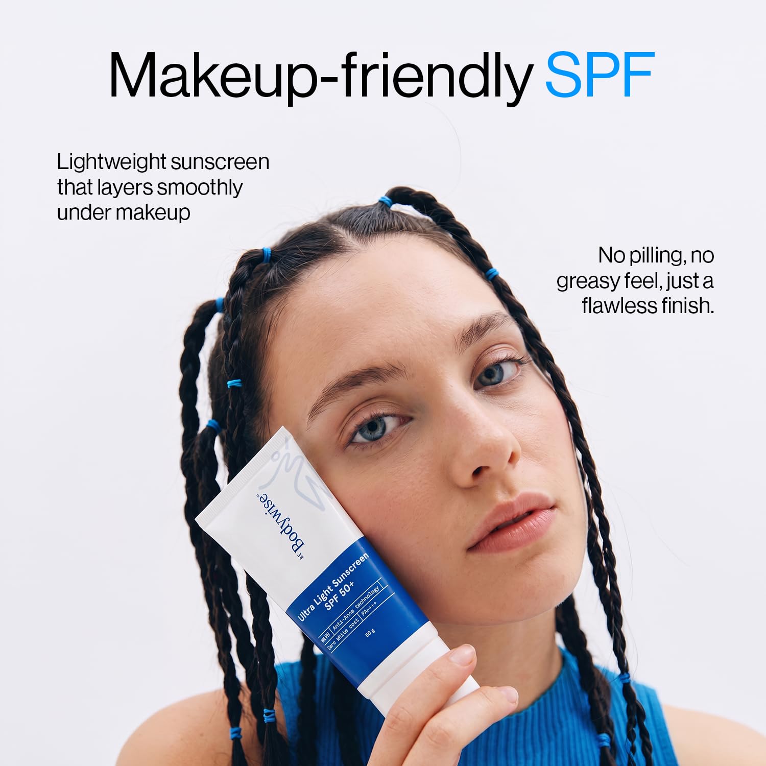 Be Bodywise Ultra Light Sunscreen SPF 50 PA+++ for Oily, Dry, Acne-prone Skin | Broad Spectrum Protection & Blue Light Protection | No White Cast | Non-Greasy | Korean Anti-Acne Technology | Water & Sweat Resistant | Ultra Lightweight Texture | For Men &