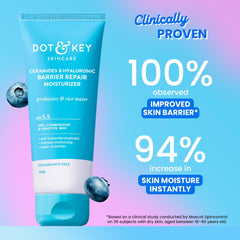 Dot & Key Ceramides Moisturizer with Hyaluronic for Intense Moisturizing and Skin Strengthening | With Probiotic & Rice Water I Barrier Repair Cream | For Dry Skin, Normal & Sensitive Skin | 100g