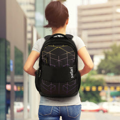 Safari Hitech Large Size 35 Ltrs Water Resistant Standard 4 Compartment Backpack - Black