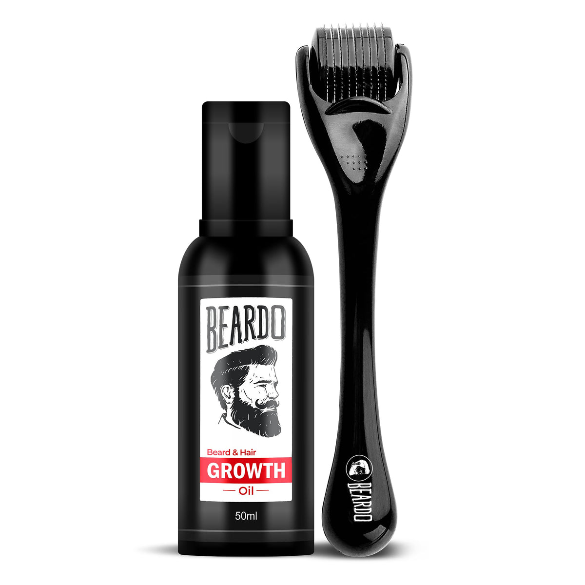 Beardo Beard & Hair Growth Oil 50ml & Derma Roller For Hair Growth 0.5 mm| Dermaroller | For Thicker & Longer Beard | Uneven, Patchy & Fast Beard Growth | For Stronger & Fuller Beard Hair