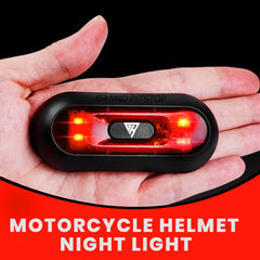 GRAND PITSTOP Universal Helmet LED Light | (Black & Red, Battery Powered - 12V) | Waterproof Safety Strobe | Aircraft Style Signal | Multipurpose Bike Accessory | for Night Rides