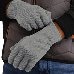 Boldfit Winter Gloves for Men & Women with Touchscreen Finger Bike Winter Hand Gloves for Men Woolen Winter Gloves for Women Thermal Hand Gloves for Winter Warm Gloves Winter Wear Unisex - Grey 1Pair