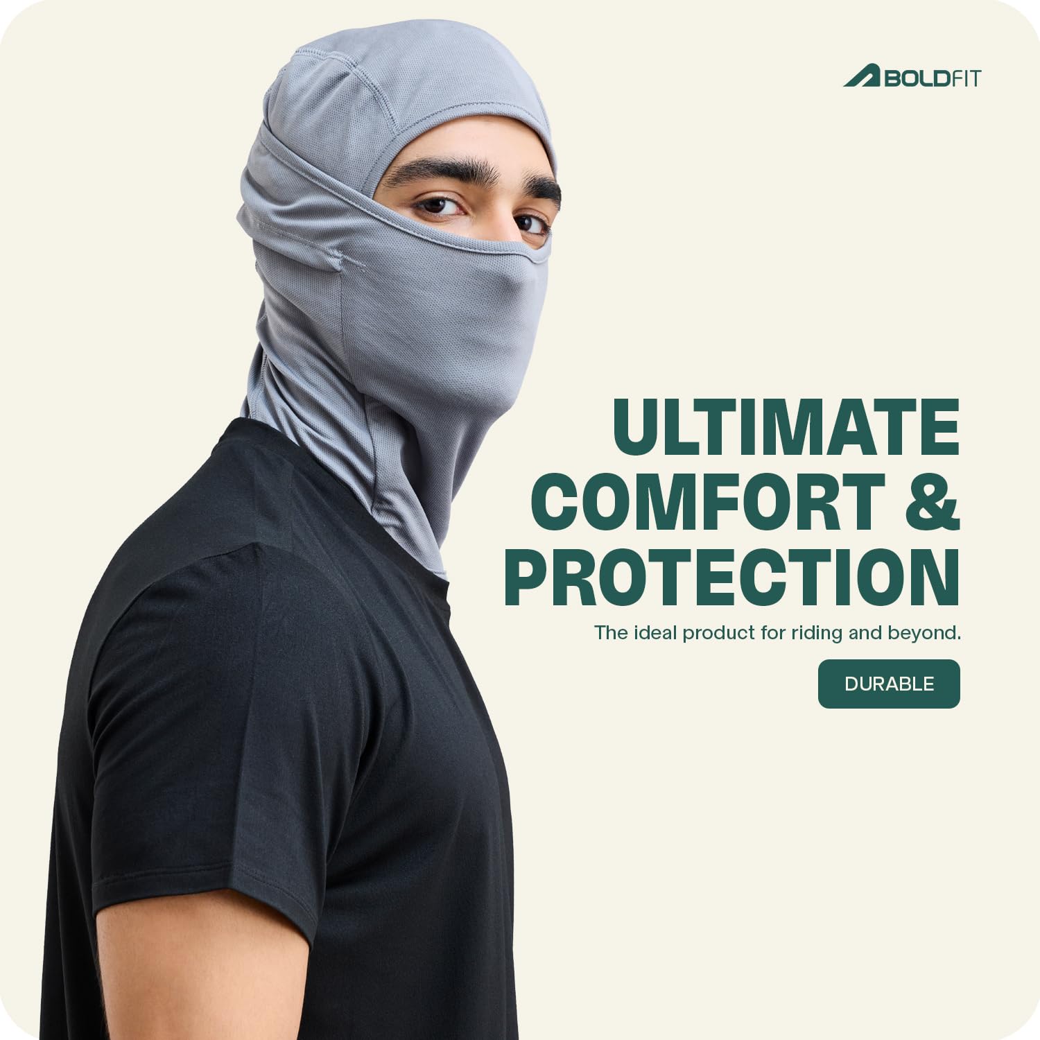 Boldfit Face Mask for Bikers in Riding Full Face Mask Balaclava for Men Black Mask for Bike Riding Accessories Cycling Accessories Stylish Mask for Men & Women Rider Full Face Helmet Mask for Men Grey