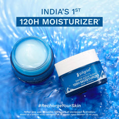 Pilgrim Swiss Aqua Rush™ 120H Moisturizer for face| Crafted with powerful hydrators-Swiss Aqua Rush™ & PatcH20®| Strengthens skin barriers| Plump & glowing skin| 120 Hrs of Increased hydration| 50gm