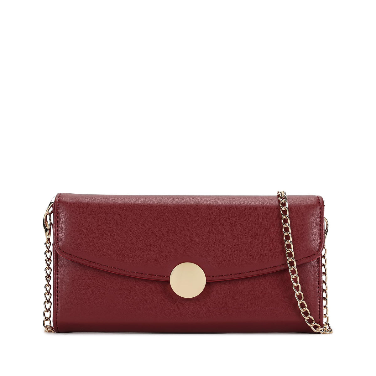Fastrack Women's Linklet Clutch | Detachable Chain, Card & Cash Slots, Magnetic Flap | Modern Evening Bag | 6 Months Warranty