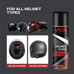 Vista Auto Care Helmet Kleen 125 ml | Helmet Cleaner Spray That Removes Dirt, Silver-Based Antibacterial Disinfectant Foam Spray For Helmet Interior | Safe For Hair & Skin, Odor Eliminator | Pack of 1