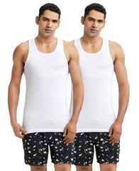 Jockey 8820 Men's Super Combed Cotton Round Neck Slim Fit Sleeveless Vest with Extended Length for Easy Tuck (Pack of 2)