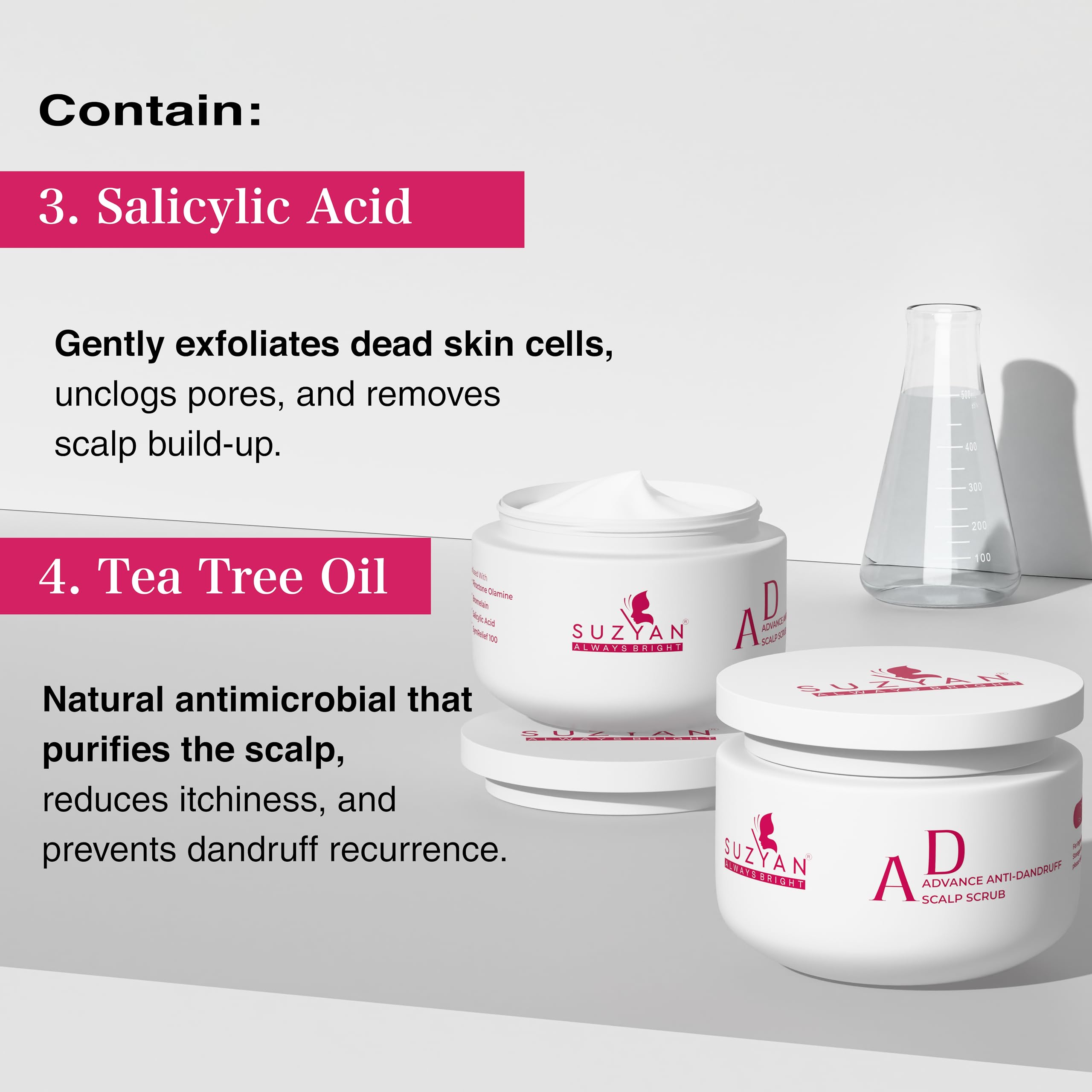 Suzyan Professional Dandruff Scalp Scrub | Exfoliates Dead Skin & Reduces Flakes | Soothes Itchy Scalp | Sulfate & Paraben Free | Suitable for All Hair Types – 200g