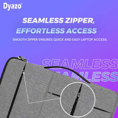 DYAZO Laptop Sleeve/Cover with Handle & Two Front Accessories Pockets Compatible for Apple, Dell, Lenovo, Asus, Hp, Samsung, Mi, MacBook and Other Notbooks (Grey)