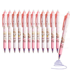 FunBlast Erasable Gel Pens – 12 Pcs of Gel Pen with Magic Eraser, Kawaii Gel Pens, Lightweight Gel Pen with Comfortable Grip, Stationery for School & Office – Blue Ink