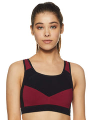 Van Heusen Women's Cotton Padded Wireless Racerback Medium Impact Sports Bra - Anti Bacterial, Full Coverage