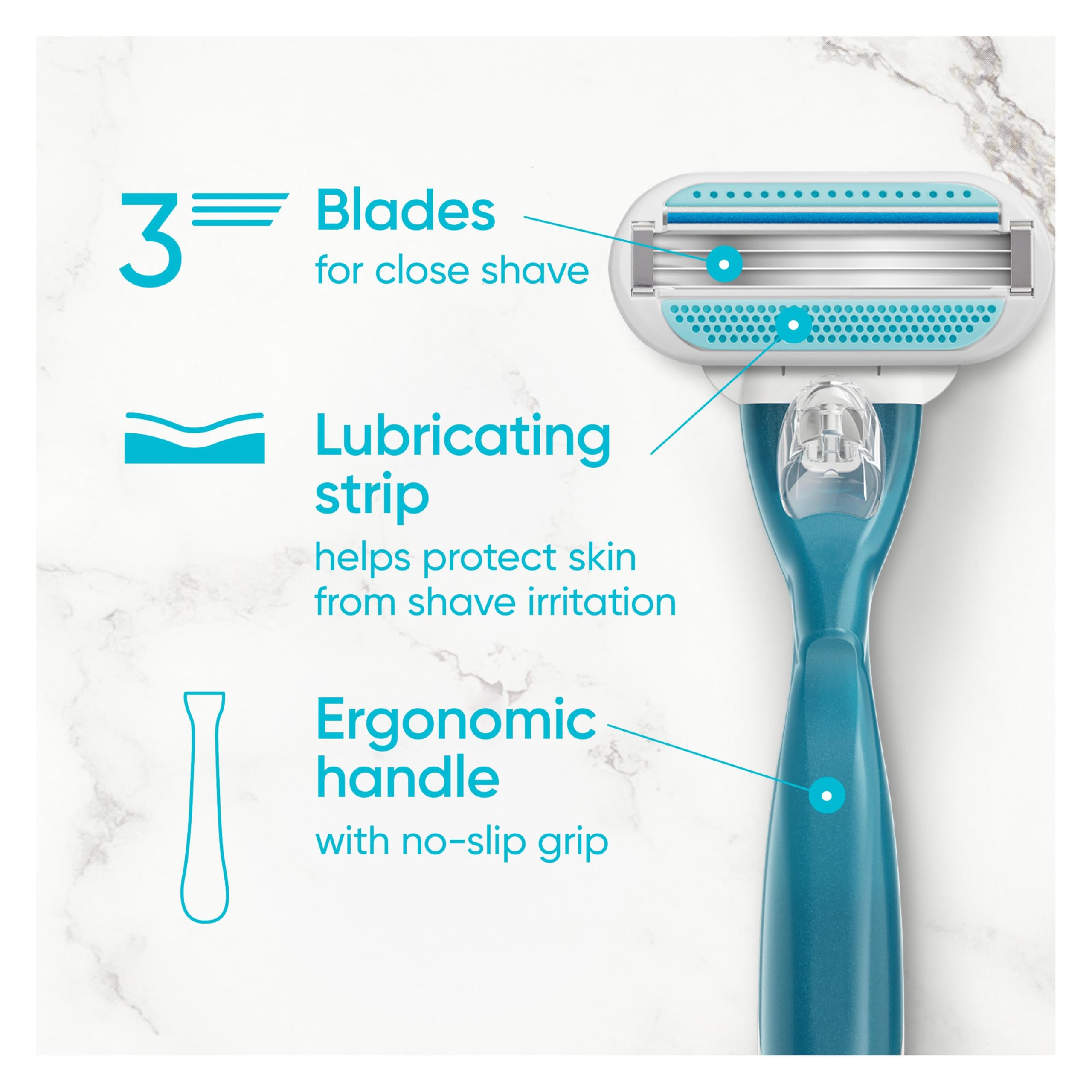 Gillette Venus Smooth Hair Removal Razor for Women with Aloe Vera, 1 Pc