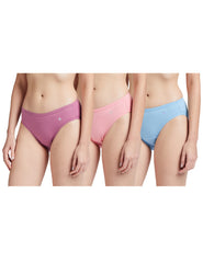 Van Heusen Women Bikini Panty - 100% Super Combed Cotton - Pack Of 3 - Anti Bacterial, No Marks Waistband, Moisture Wicking, Moderate Coverage, Multicolor - Apparel from Van Heusen - Shop in Sri Lanka at Arcade.lk