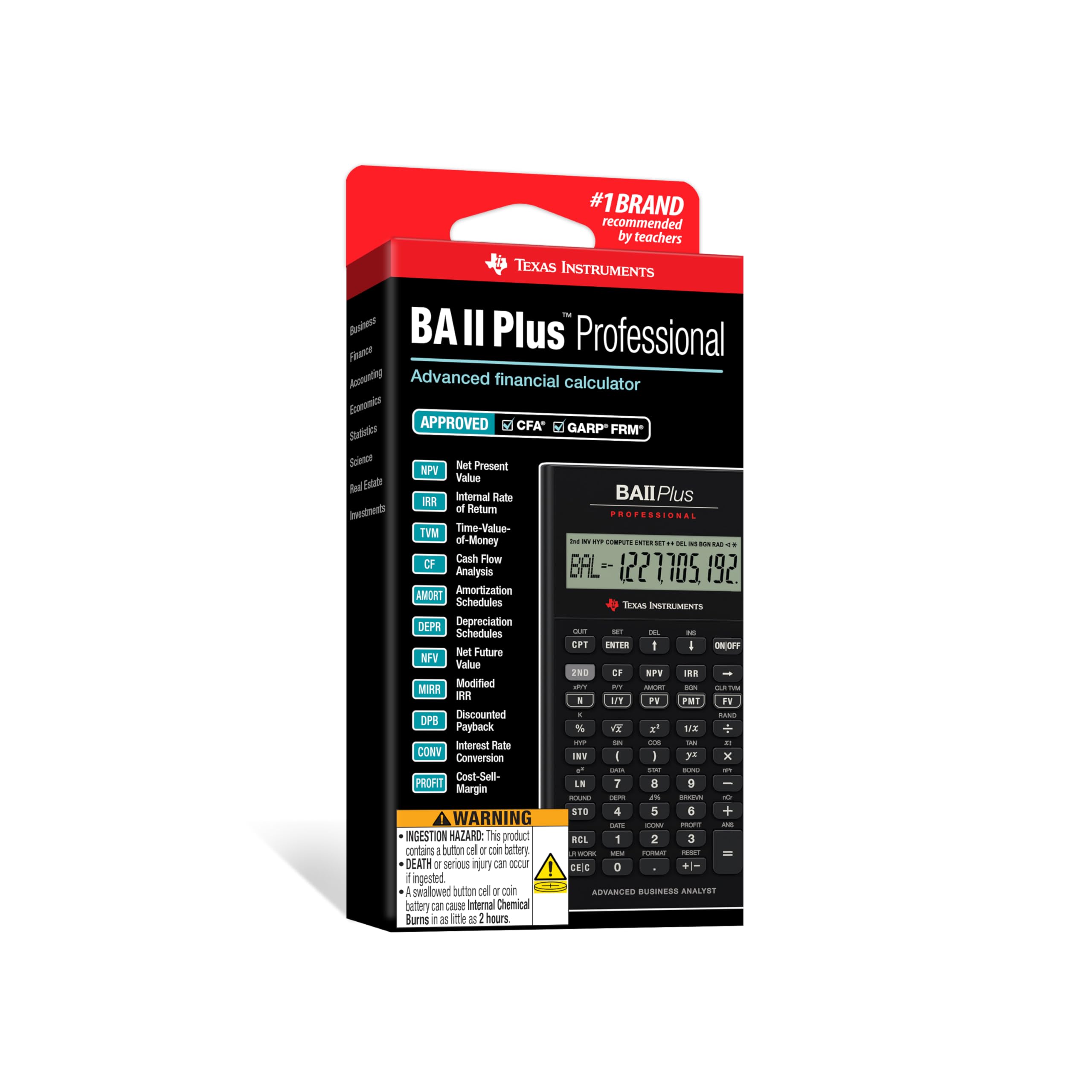 Texas Instruments BA-II Plus Professional Financial Calculator, Silver
