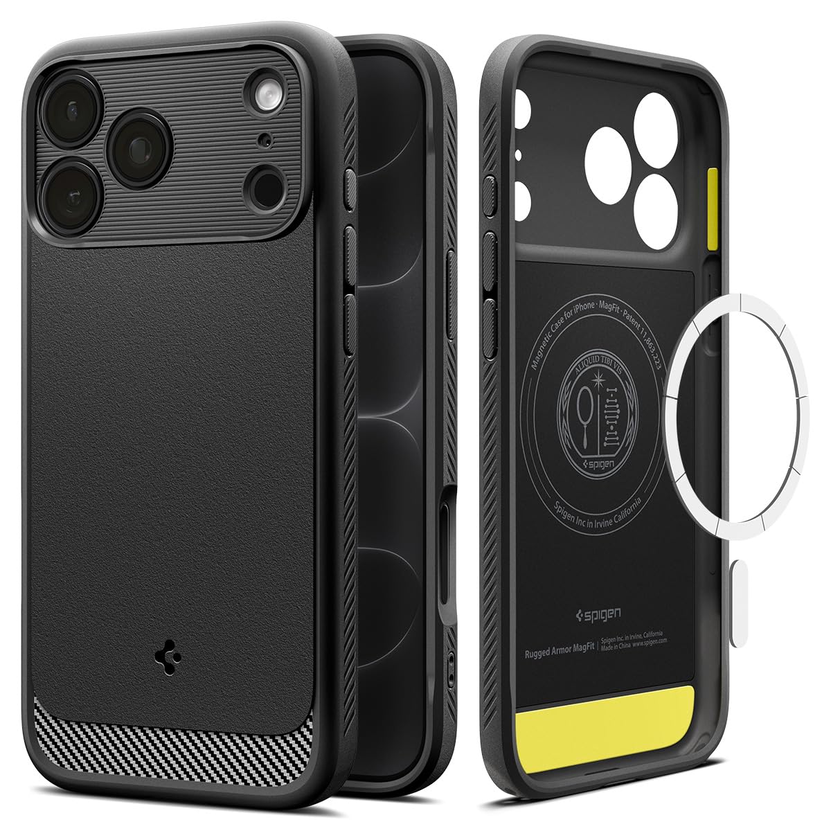 Spigen Rugged Armor MagFit Case for iPhone 17/18 Pro Max, Matte Black