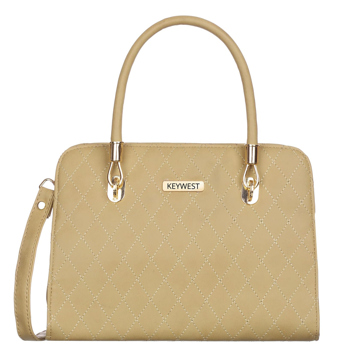 Keywest Women's Diamond Satchel Tote Handbag for Women | Ladies purse | Stylish Shoulder Bag | Gift For Woman | Beige