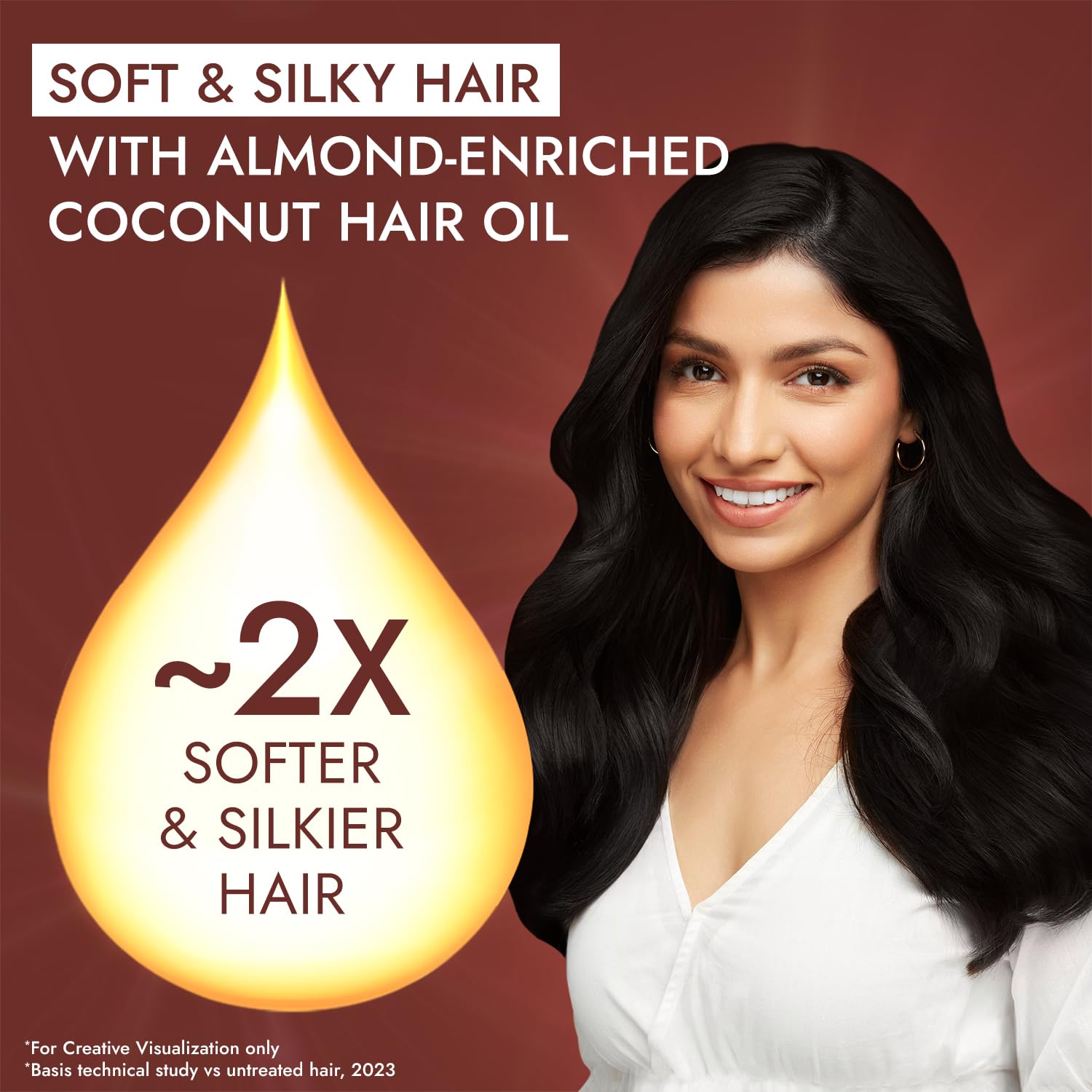 Parachute Advansed Almond enriched Coconut Hair Oil with Vitamin E 300ml|Nourishes & Softens Hair | Helps Control Hair Fall| Helps Promotes Hair Growth | Up to 2x Softer Hair|Non-Sticky Formula