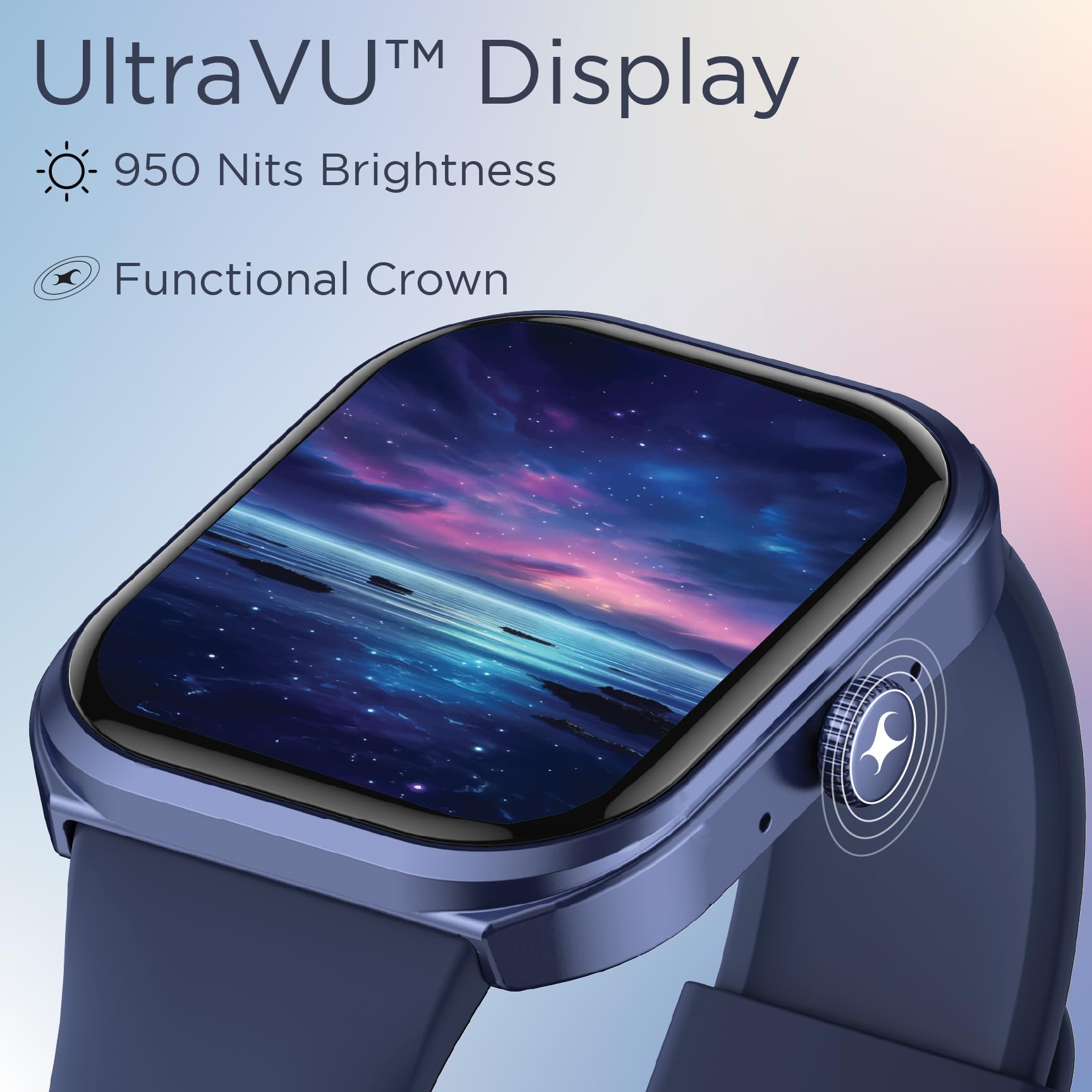 Titan Fastrack Limitless FS2+ Smart Watch, 2.01" UltraVU Display, Functional Crown, SingleSync BT Calling, 110+ Sports Modes, 200+ Smartwatch Faces, Upto 7 Day Battery, AI Voice Assistant (Black)