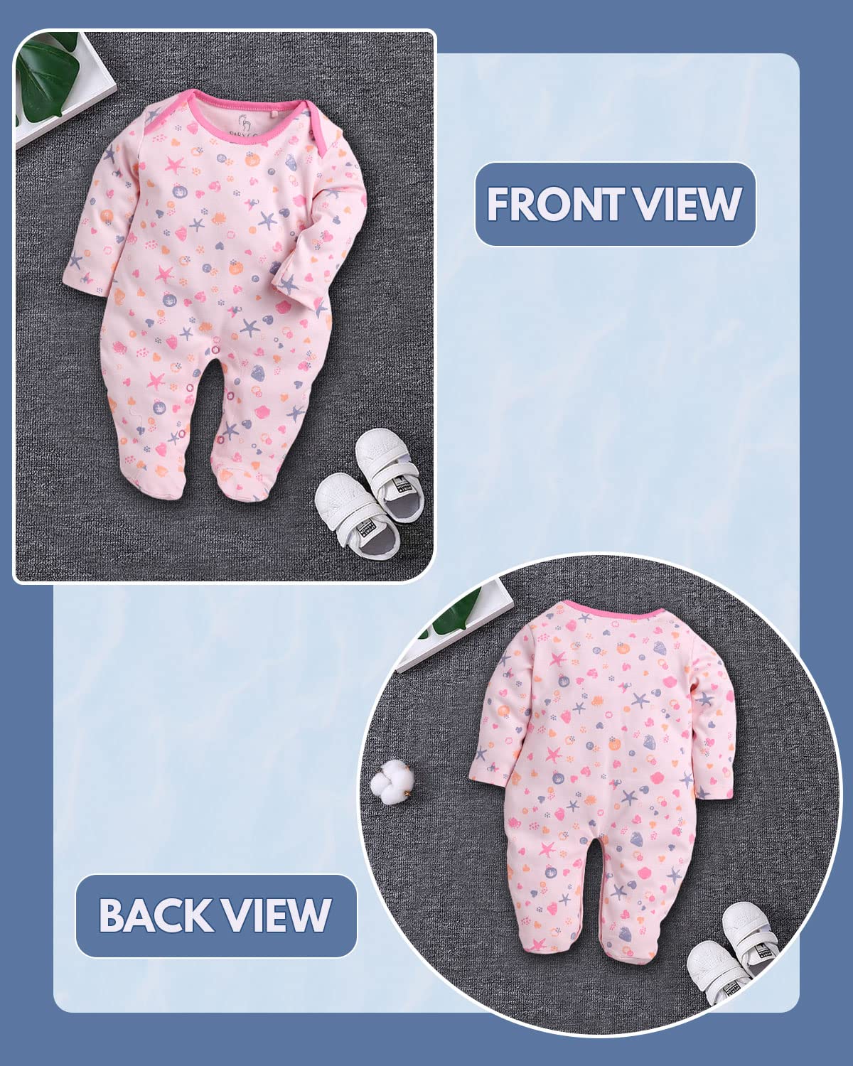 BabyGo Baby Romper 100% Cotton Rompers for New Born Baby|Sleepsuits for Baby Girls|Onesies|Infant Clothes|PINK| 0-3M| 3-6M| 6-9M| Pack of 2 - Apparel from BABY GO - Shop in Sri Lanka at Arcade.lk