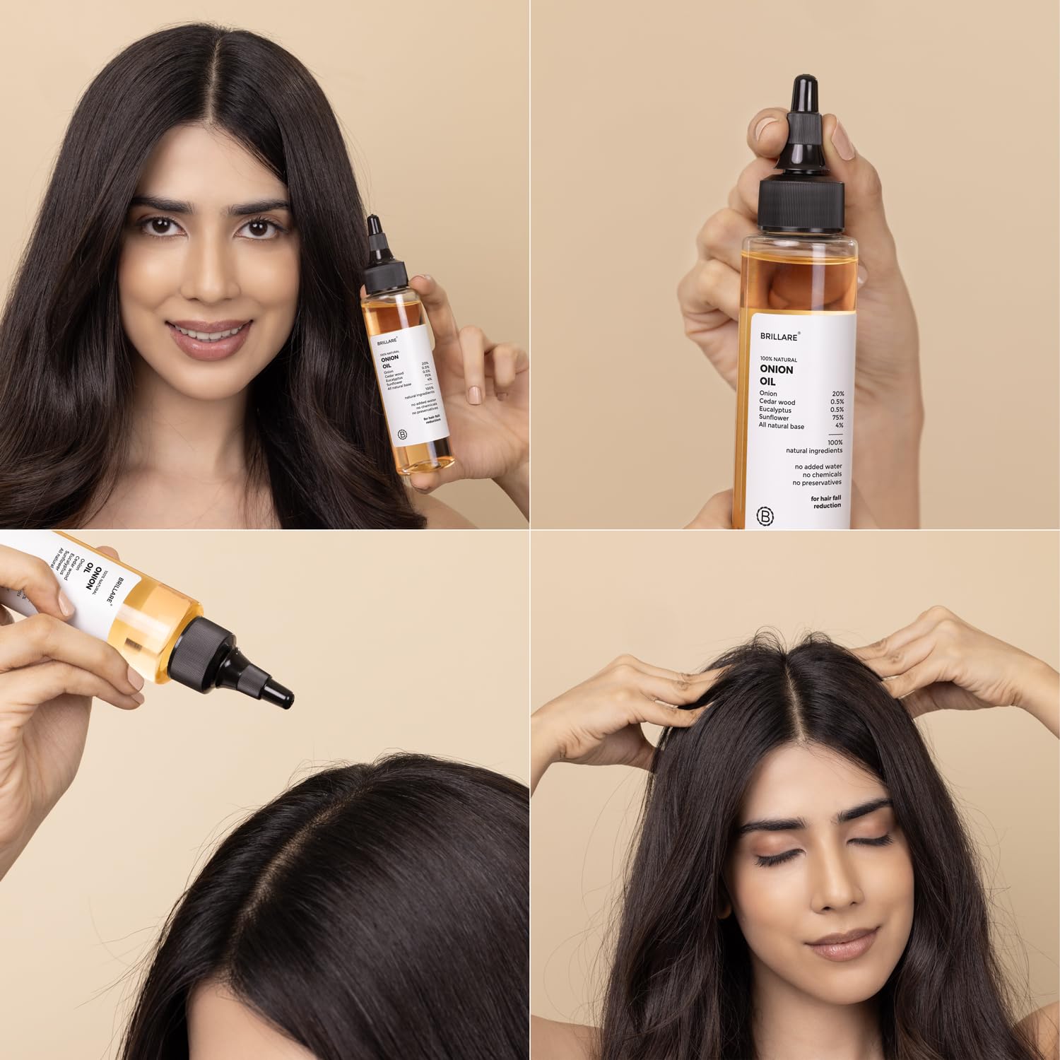 Brillare 20% Onion Hair Oil for Hair Fall Reduction with Goodness of Cedar Wood & Sunflower | Visible Hair Fall Reduction in 15 Days