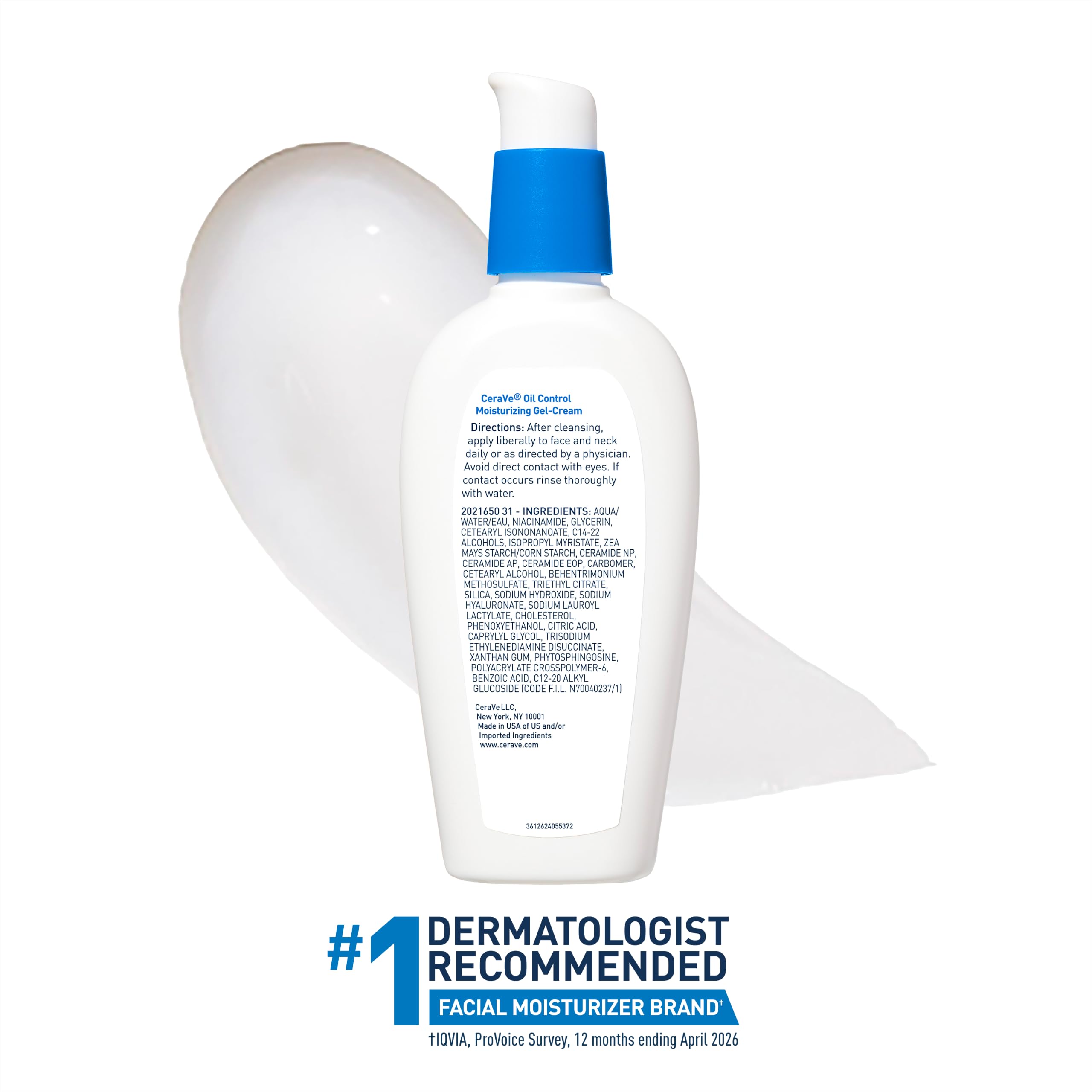 CeraVe Oil Control Gel Cream lightweight Moisturizer for Oily & Combination Skin with Ceramides, Hyaluronic Acid & Niacinamide | Dermatologist Recommended (52ml)