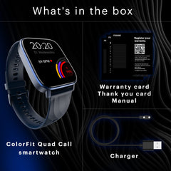 Noise Quad Call 1.81" Display, Bluetooth Calling Smart Watch, AI Voice Assistance, 160+Hrs Battery Life, Metallic Build, in-Built Games, 100 Sports Modes, 100+ Watch Faces (Space Blue)