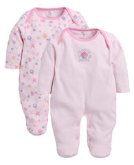 BabyGo Baby Romper 100% Cotton Rompers for New Born Baby|Sleepsuits for Baby Girls|Onesies|Infant Clothes|PINK| 0-3M| 3-6M| 6-9M| Pack of 2 - Apparel from BABY GO - Shop in Sri Lanka at Arcade.lk