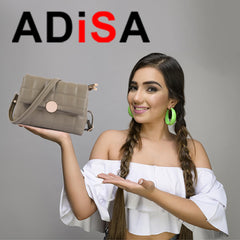 ADISA Women's Girls Quilted Cross Body Sling Bag with Height Adjustable Belt (SL5144) (Olive)