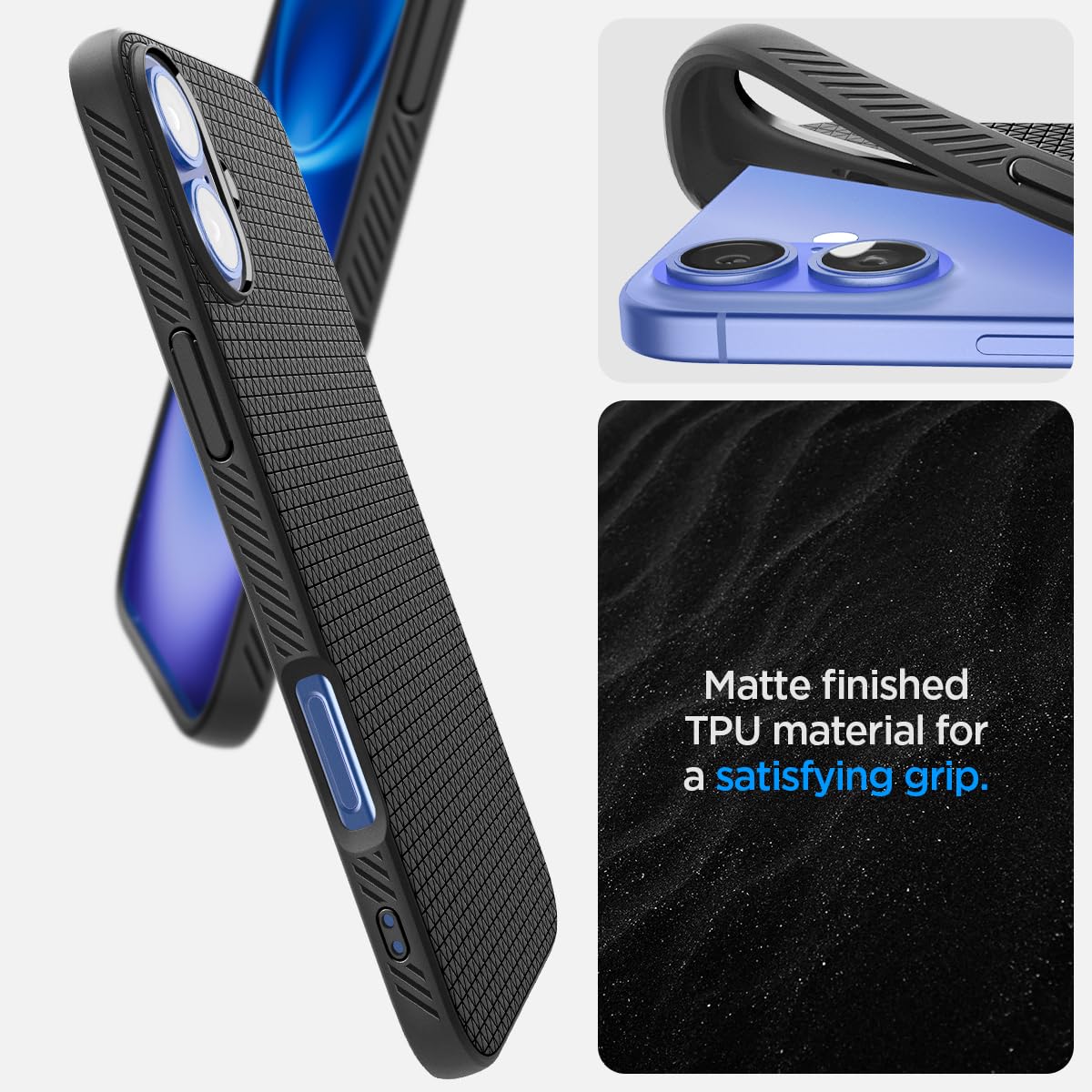 Spigen Liquid Air Back Cover Case for iPhone, Durable Protection, Air Cushion Technology - TPU | Matte Black