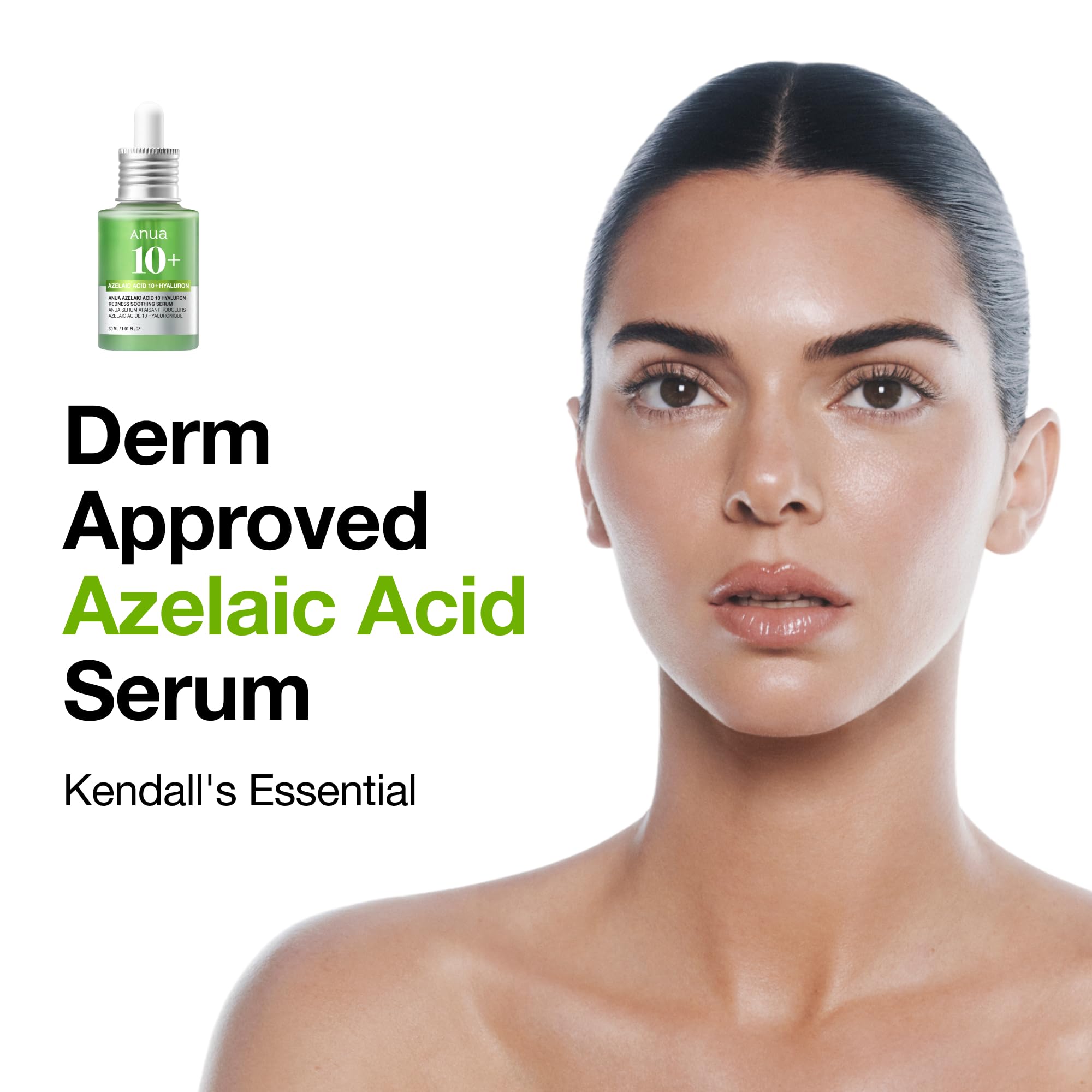 Anua Azelaic Acid 10 Hyaluron Redness Soothing Serum with Cica Soothes & Calms Acne-Prone Skin