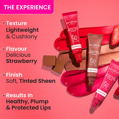 DOT & KEY Ceramide&Peptide Barrier Repair Lip Balm Spf 50,Pa+++|Red Romance|Uva/Uvb Lip Protection|Soft Tinted Lip Moisturizer|Boosts Collagen&Instantly Plumps Lip|Prevents Pigmentation|10Gm,1 Count