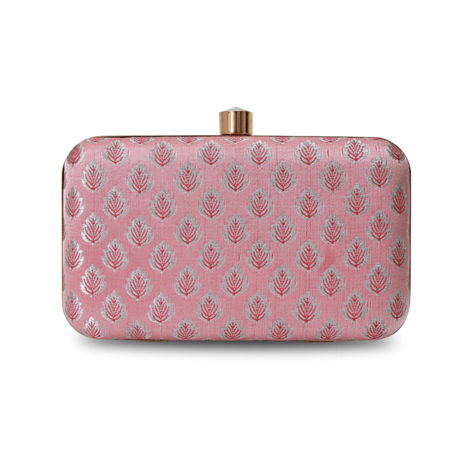 THE TAN CLAN Classic Pink Box Clutch Purse Luxury HandBags for Women Bag for Women | Elegant Evening Handbag, Stylish Purse with Magnetic Closure | Glammy.lk
