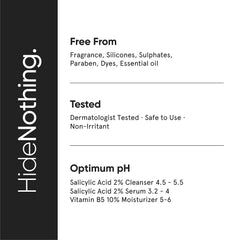 Minimalist Anti-Acne Kit, Skincare Routine Kit for Unisex, Salicylic Acid Face Wash, Vitamin B5 Moisturizer, and Salicylic Acid Serum Combo