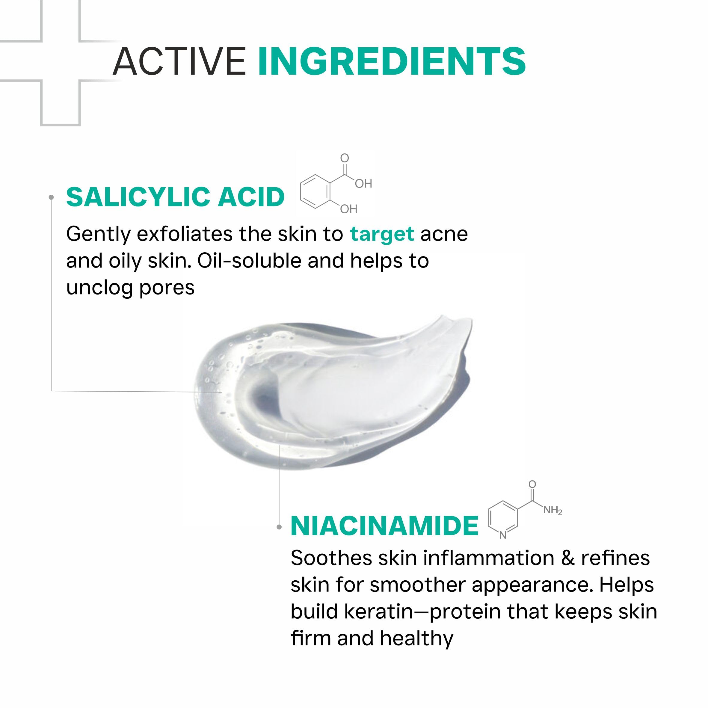 DERMATOUCH Salicylic Acid 2% Niacinamide 6% Anti-Acne Oil-Free Gel For Active Acne, Oil Balancing, Pore Tightening | 70g