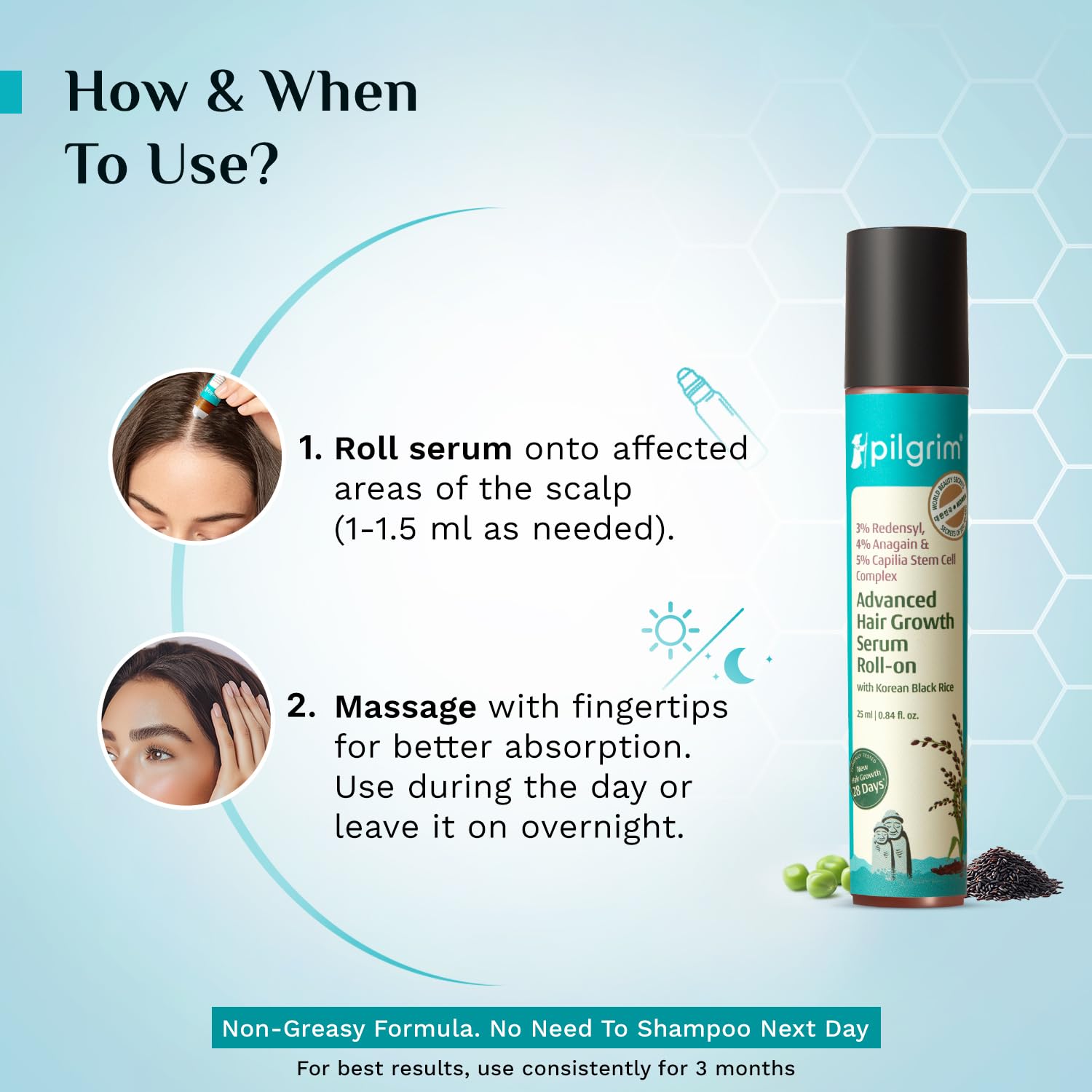Pilgrim Advanced Hair Growth Serum Roll On with Redensyl & AnaGain - 25ml