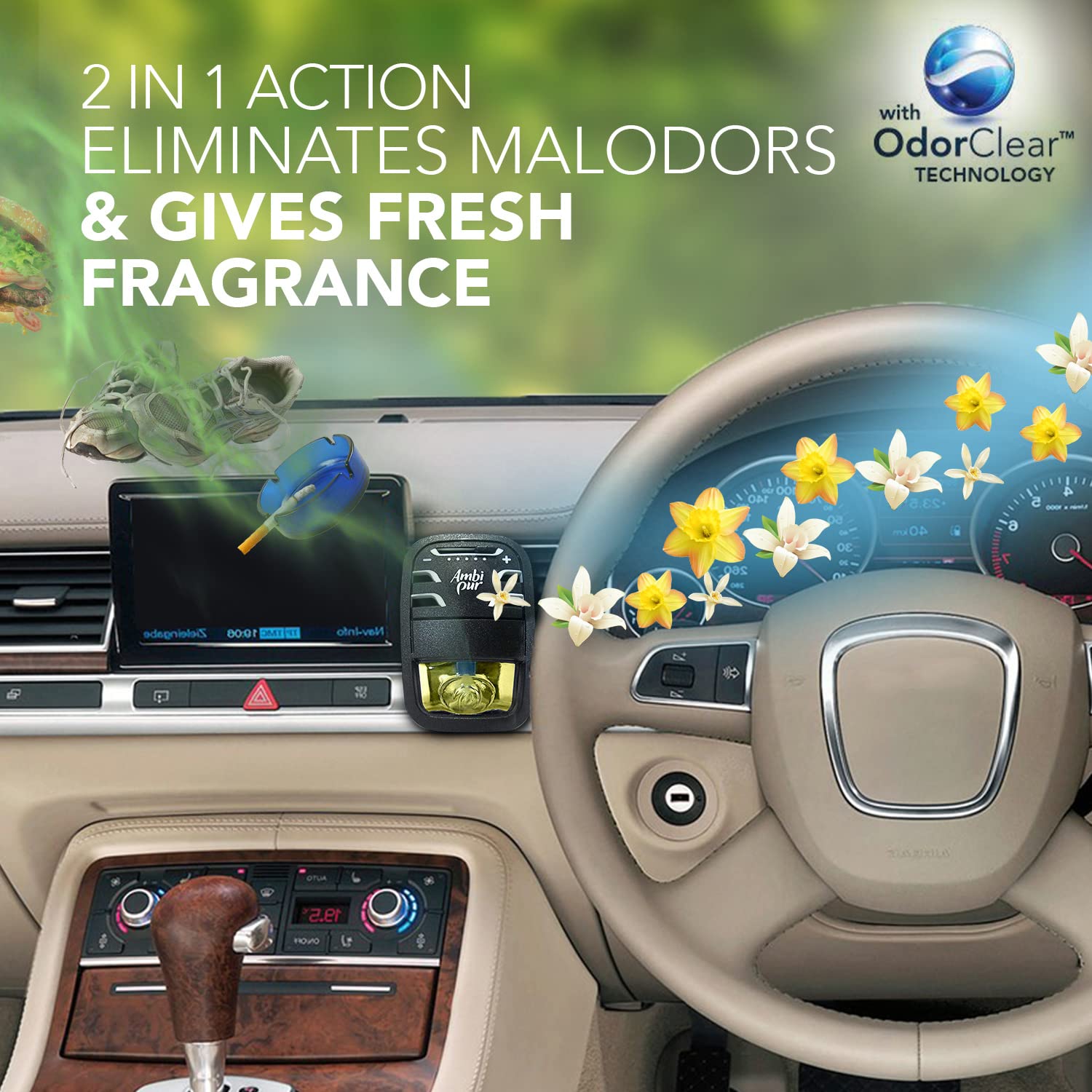 Ambi Pur Car Air Freshener Refill, Vanilla Bouquet, Aerosol, 7.5 Ml