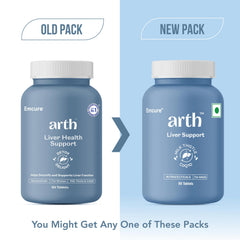 Arth Liver Health Supplement | With Milk Thistle (Silymarin 600mg), CoQ10, Vitamin C & E | Helps in Fatty Liver Management & Digestion | Anti-inflammatory & Antioxidant Support | 60 Veg Tablets
