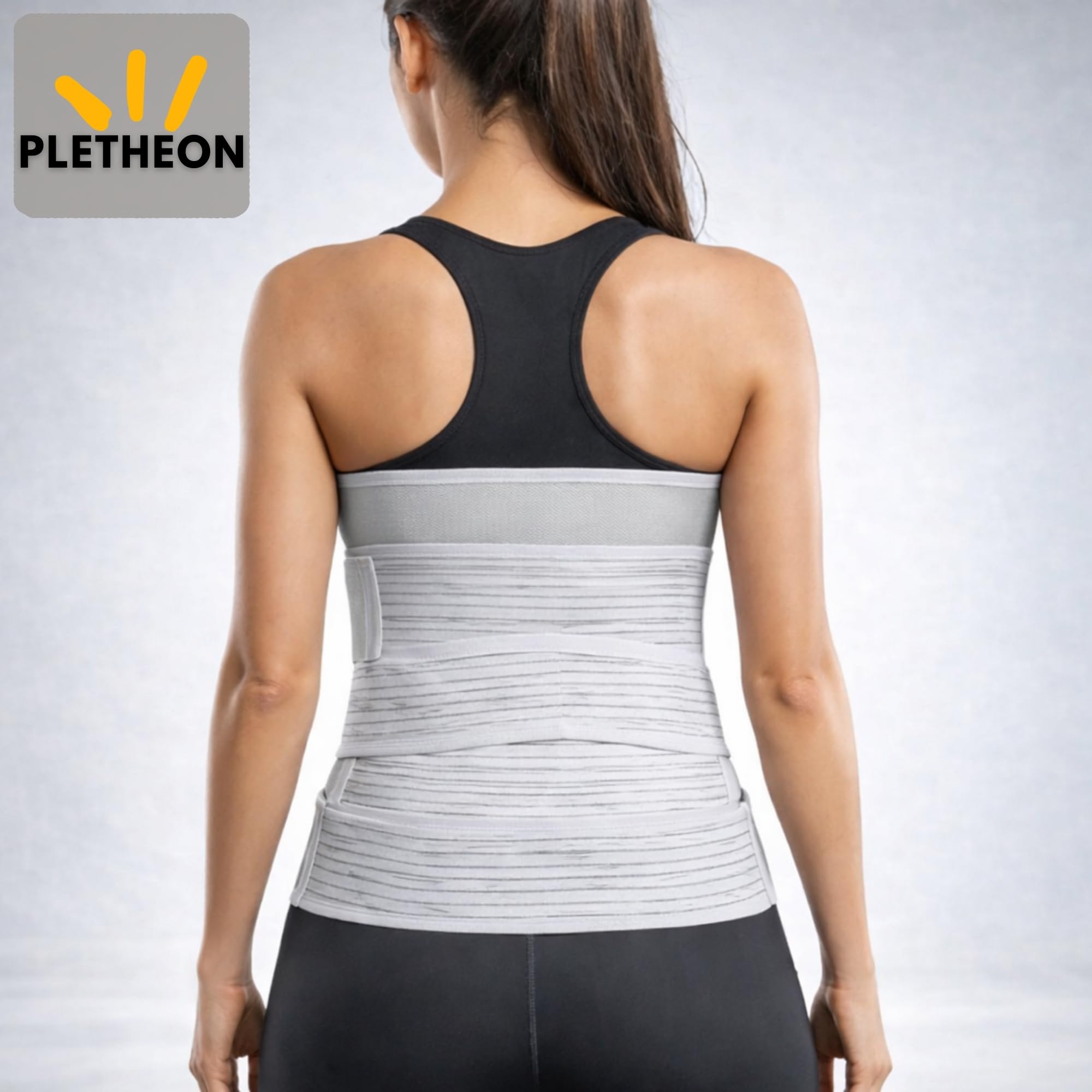 PLETHEON 3 In 1 Postpartum Belly Band Post Pregnancy Abdominal Belt For Women After Birth Belly/Waist/Pelvis Wrap Postnatal Shapewear, (Fit from 30 Inch to 46 Inches of waist) (White)